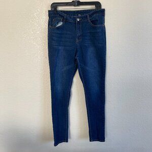 BOB Women Jeans Medium Wash Blue Size 1X Skinny Leg Mid Rise